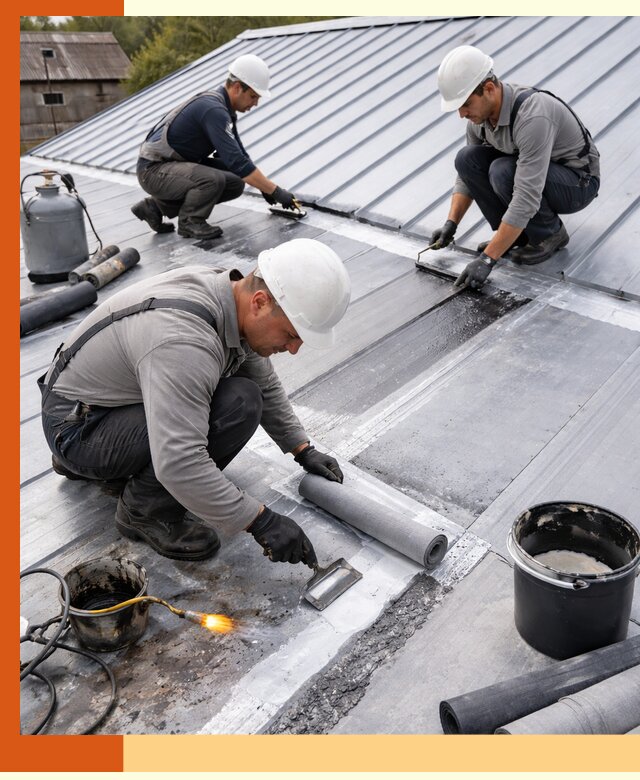 Гидроизоляция металлической кровли с гарантией в Соликамске