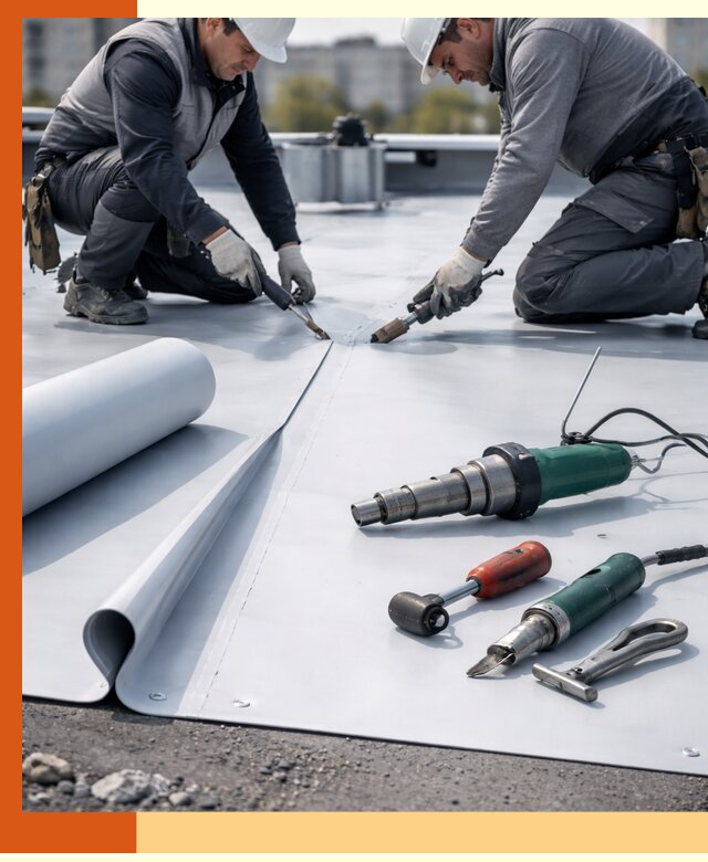 Гидроизоляция мембранной кровли в Соликамске: монтаж и ремонт быстро