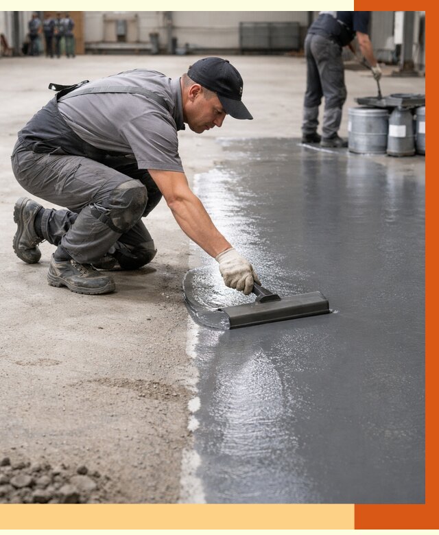 Гидроизоляция промышленного пола в Соликамске от 1237 руб./м2 — ТепломастерСлк специалисты под ключ