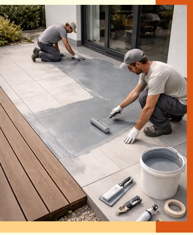 Гидроизоляция террасы в Соликамске под ключ от 7729 руб./м² | ТепломастерСлк