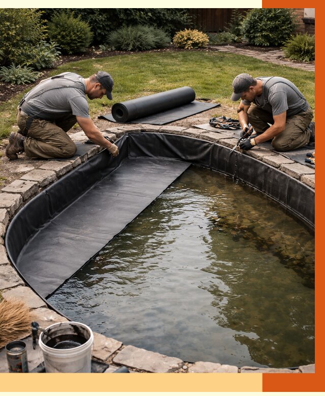 Гидроизоляция пруда в Соликамске от 15458 руб. под ключ | ТепломастерСлк профессионально