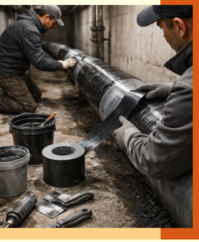 Гидроизоляция труб в Соликамске от 2576 руб. — профессиональная герметизация | ТепломастерСлк