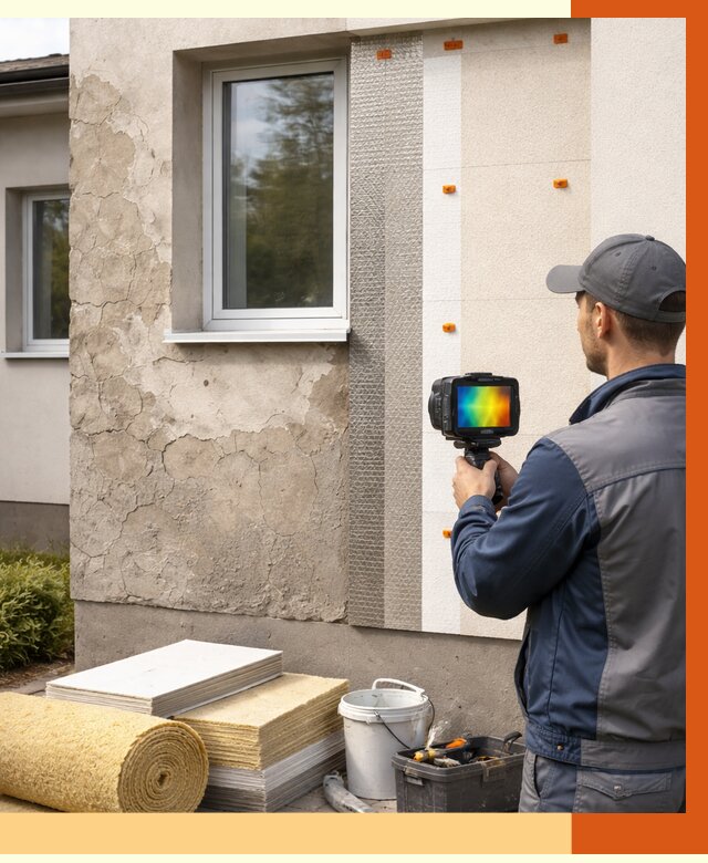 Тепловизионное обследование фасада в Соликамске от 4637 руб. под ключ | ТепломастерСлк