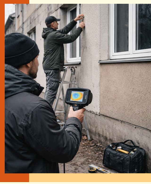 Тепловизионное обследование фасада в Соликамске для выявления дефектов