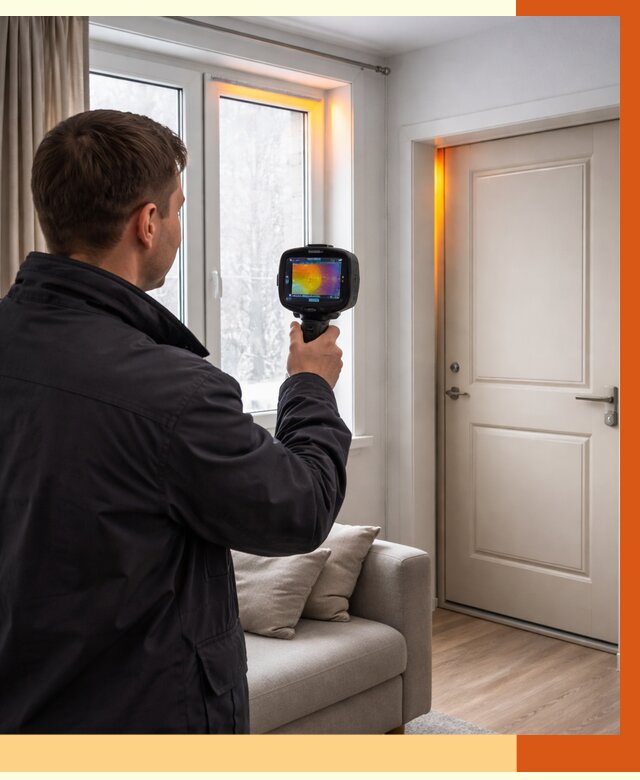 Тепловизионное обследование окон и дверей в Соликамске от 4637 руб. | ТепломастерСлк