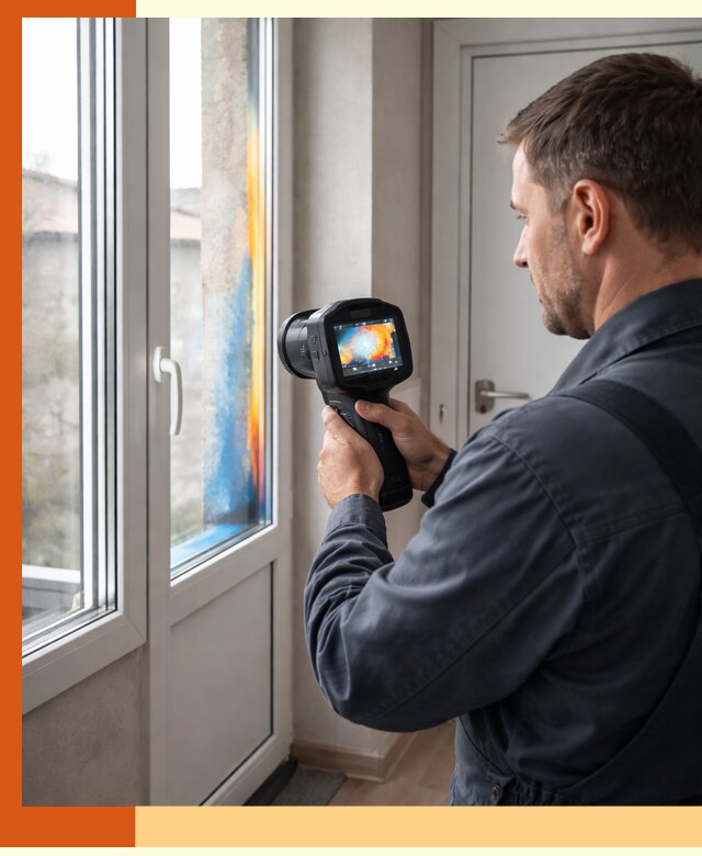 Тепловизионное обследование окон и дверей в Соликамске
