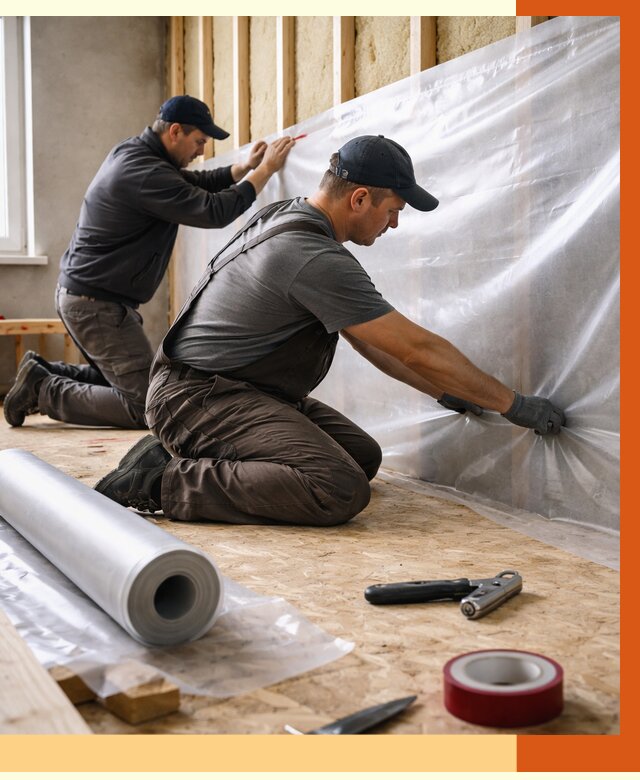 Монтаж пароизоляции в Соликамске от 2576 руб. — установка и укладка под ключ | ТепломастерСлк