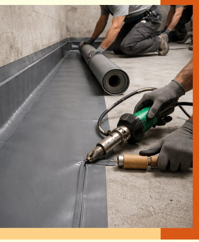 Монтаж гидроизоляционной мембраны в Соликамске от 1025 руб/м2 | ТепломастерСлк