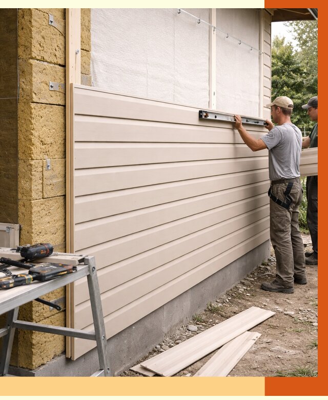 Монтаж сайдинга после утепления в Соликамске от 1906 руб. — обшивка и облицовка | ТепломастерСлк